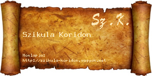 Szikula Koridon névjegykártya